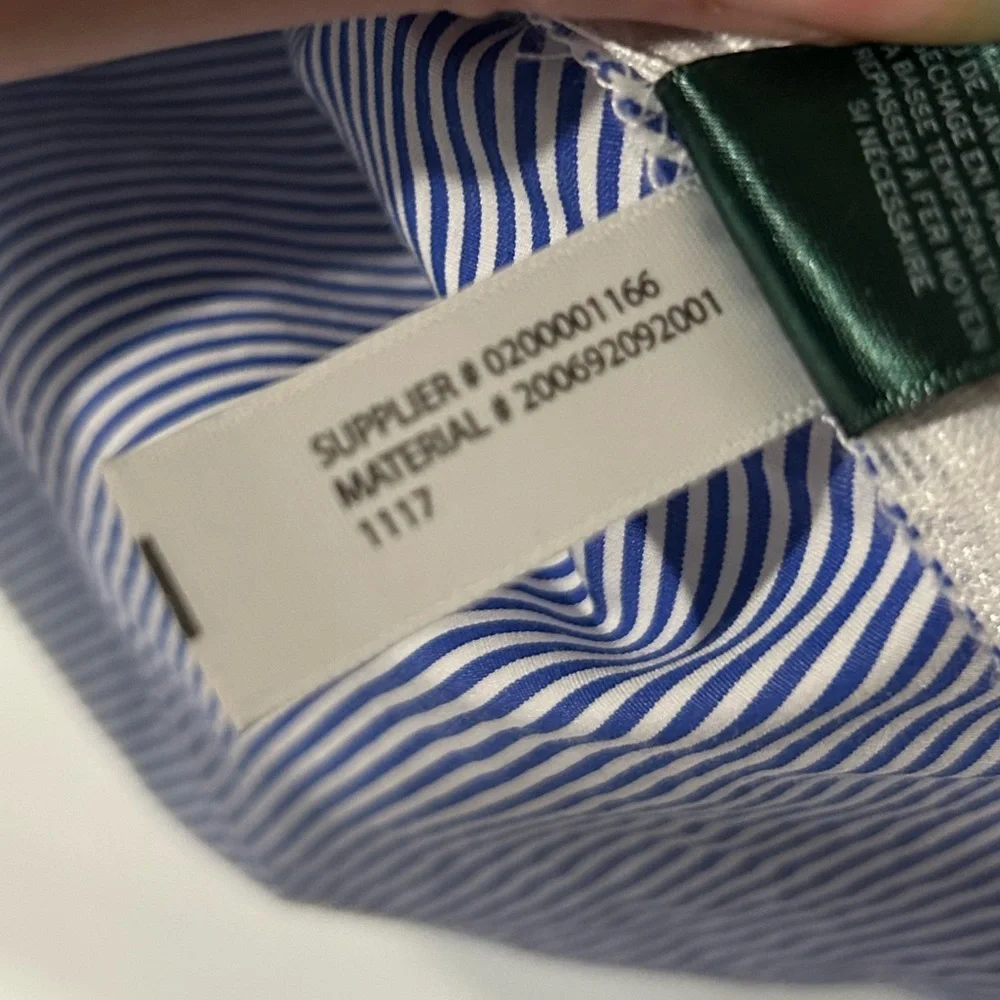 Lauren Ralph Lauren LRL Ruffle Collar Blue Striped Off-Shoulder Top Size 10. - Picture 12 of 12